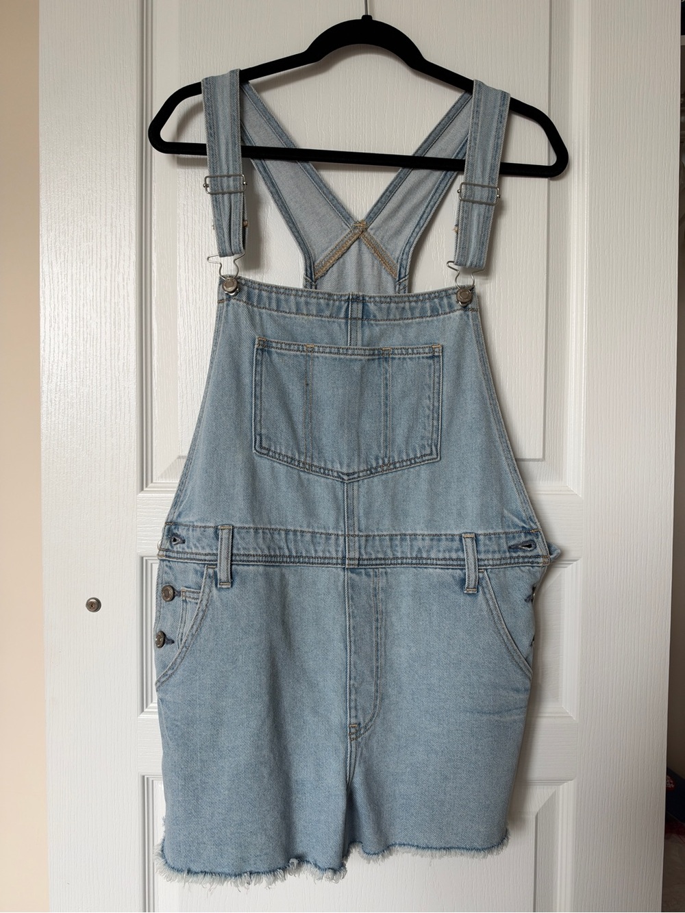 Vintage American Eagle Light Blue Denim Short Overalls